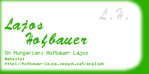 lajos hofbauer business card